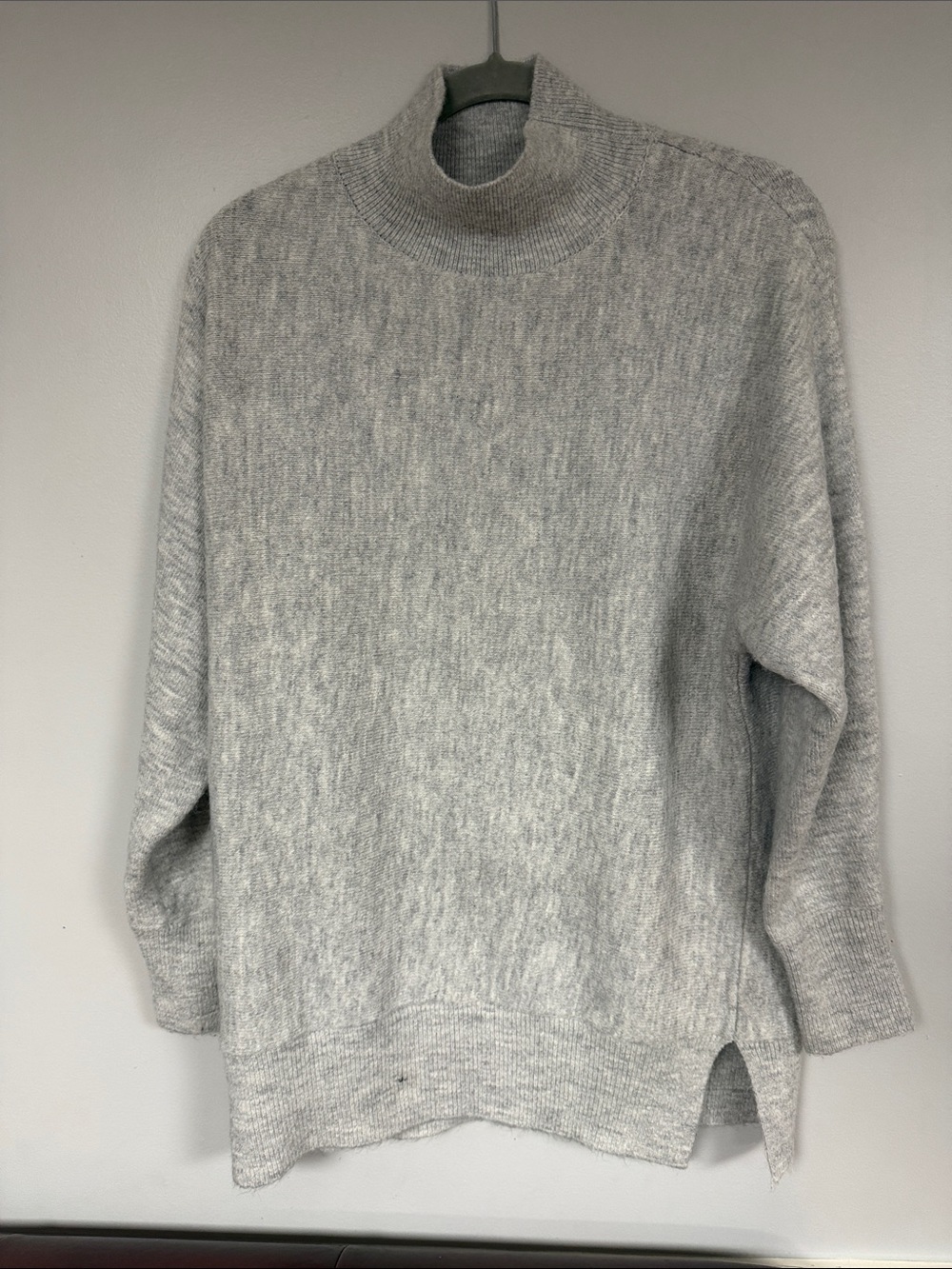 M Magaschoni Gray Mock Turtle Neck Oversize Sweater L